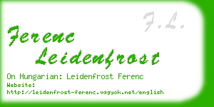 ferenc leidenfrost business card
